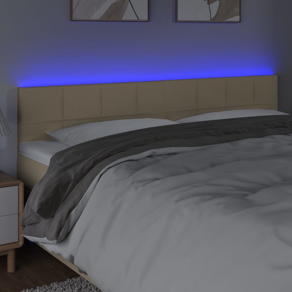 Tête de lit à LED Crème 160x5x78/88 cm Tissu - XIOS