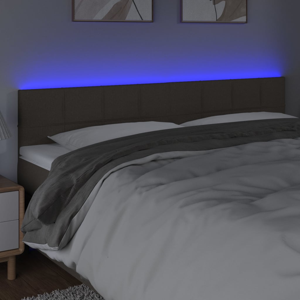 Tête de lit à LED Taupe 180x5x78/88 cm Tissu - XIOS