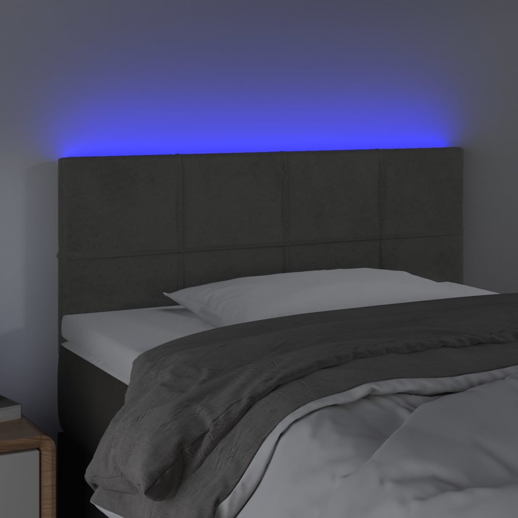 Tête de lit à LED Gris foncé 80x5x78/88 cm Velours - XIOS