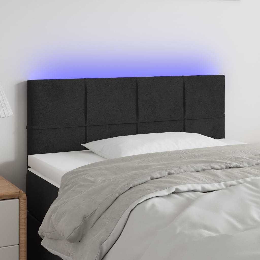 Tête de lit à LED Noir 80x5x78/88 cm Velours - XIOS