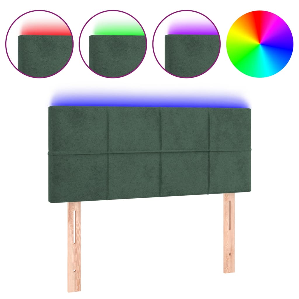 Tête de lit à LED Vert foncé 80x5x78/88 cm Velours - XIOS