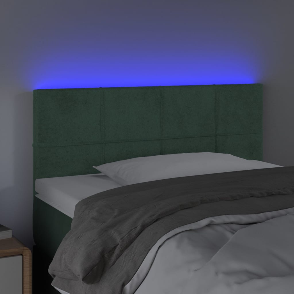 Tête de lit à LED Vert foncé 80x5x78/88 cm Velours - XIOS