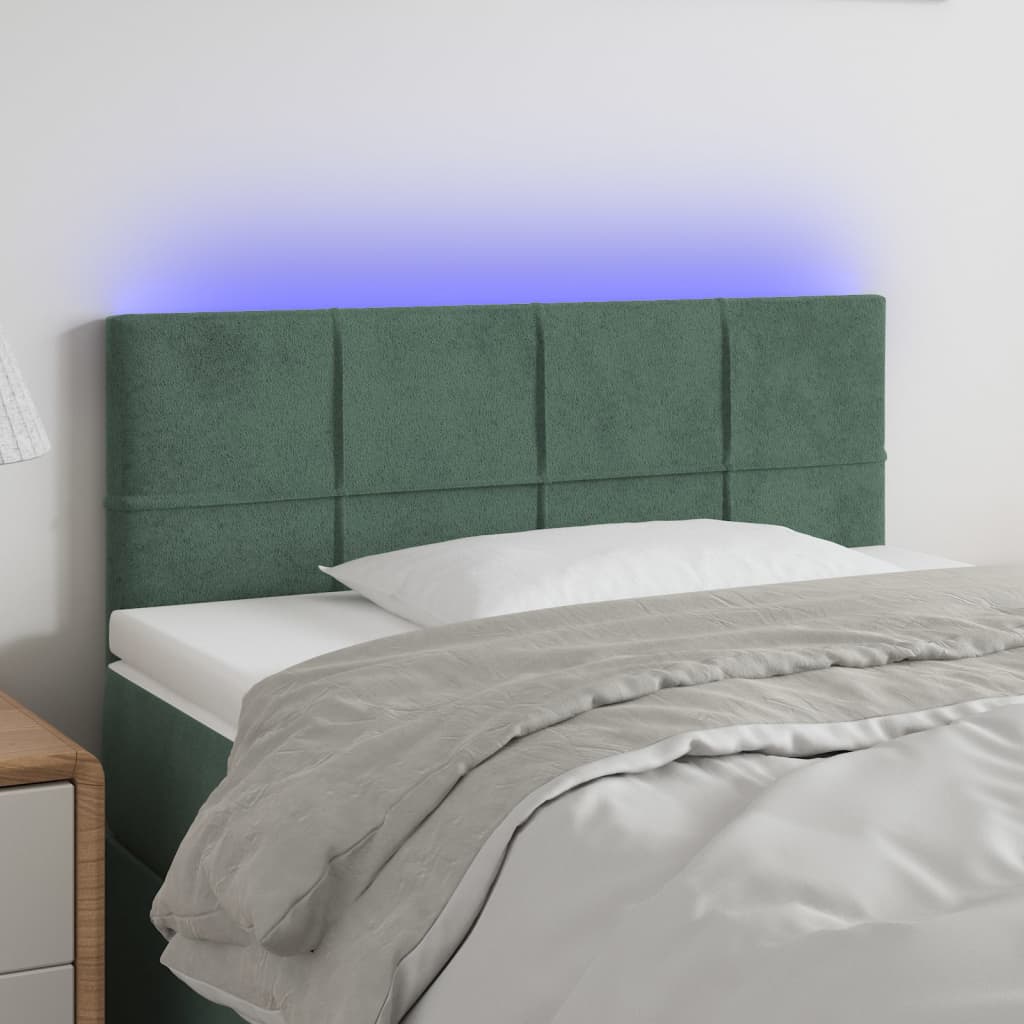 Tête de lit à LED Vert foncé 80x5x78/88 cm Velours - XIOS