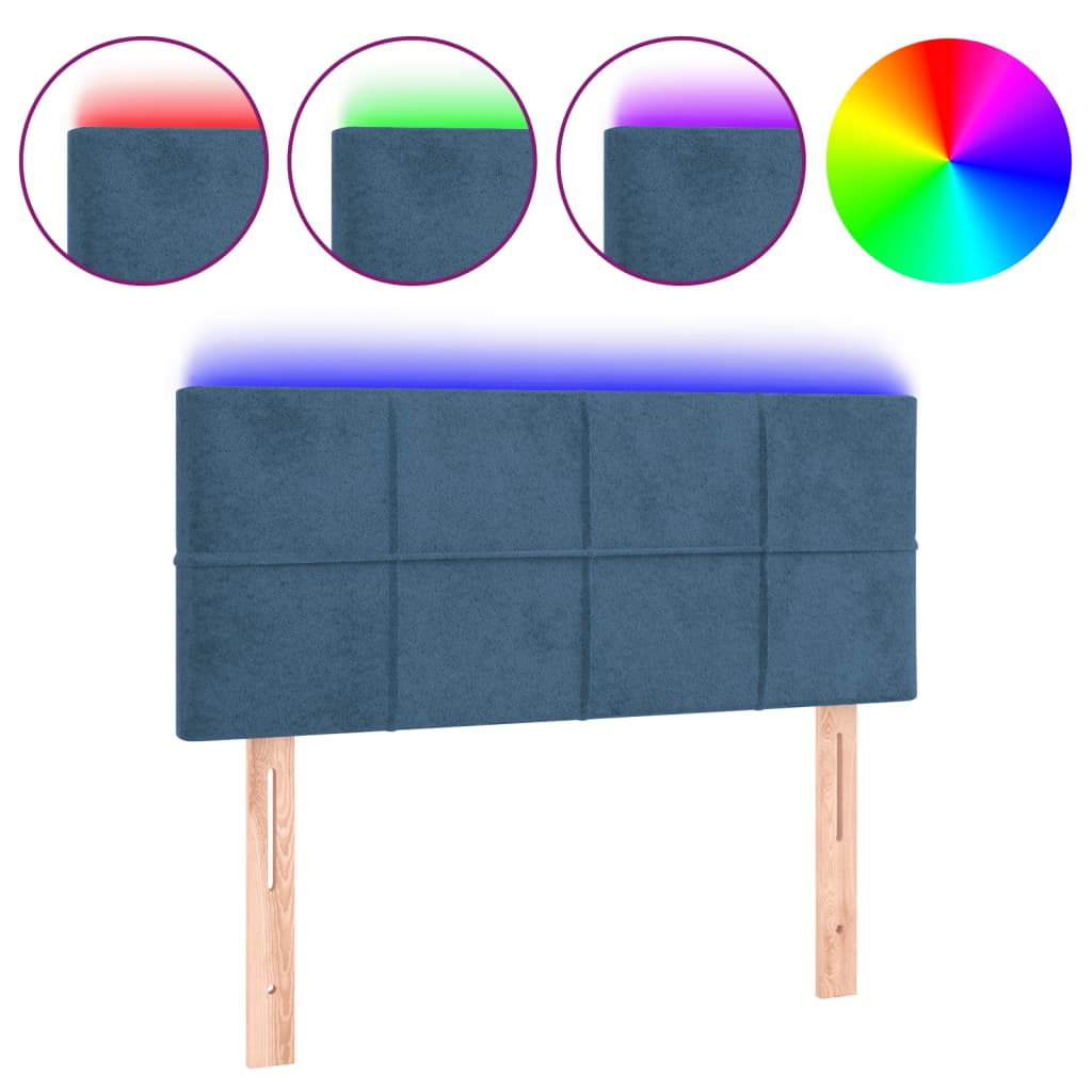 Tête de lit à LED Bleu foncé 80x5x78/88 cm Velours - XIOS