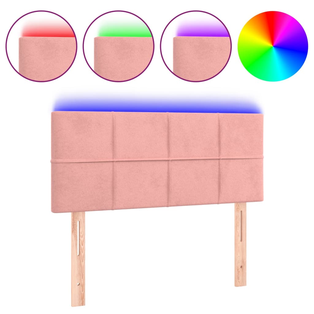 Tête de lit à LED Rose 80x5x78/88 cm Velours - XIOS