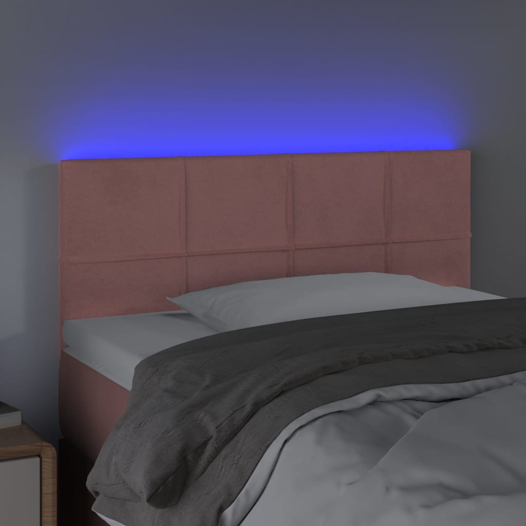 Tête de lit à LED Rose 80x5x78/88 cm Velours - XIOS