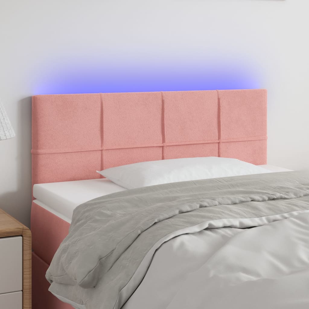 Tête de lit à LED Rose 80x5x78/88 cm Velours - XIOS