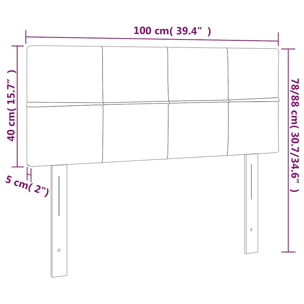 Tête de lit à LED Vert foncé 100x5x78/88 cm Velours - XIOS