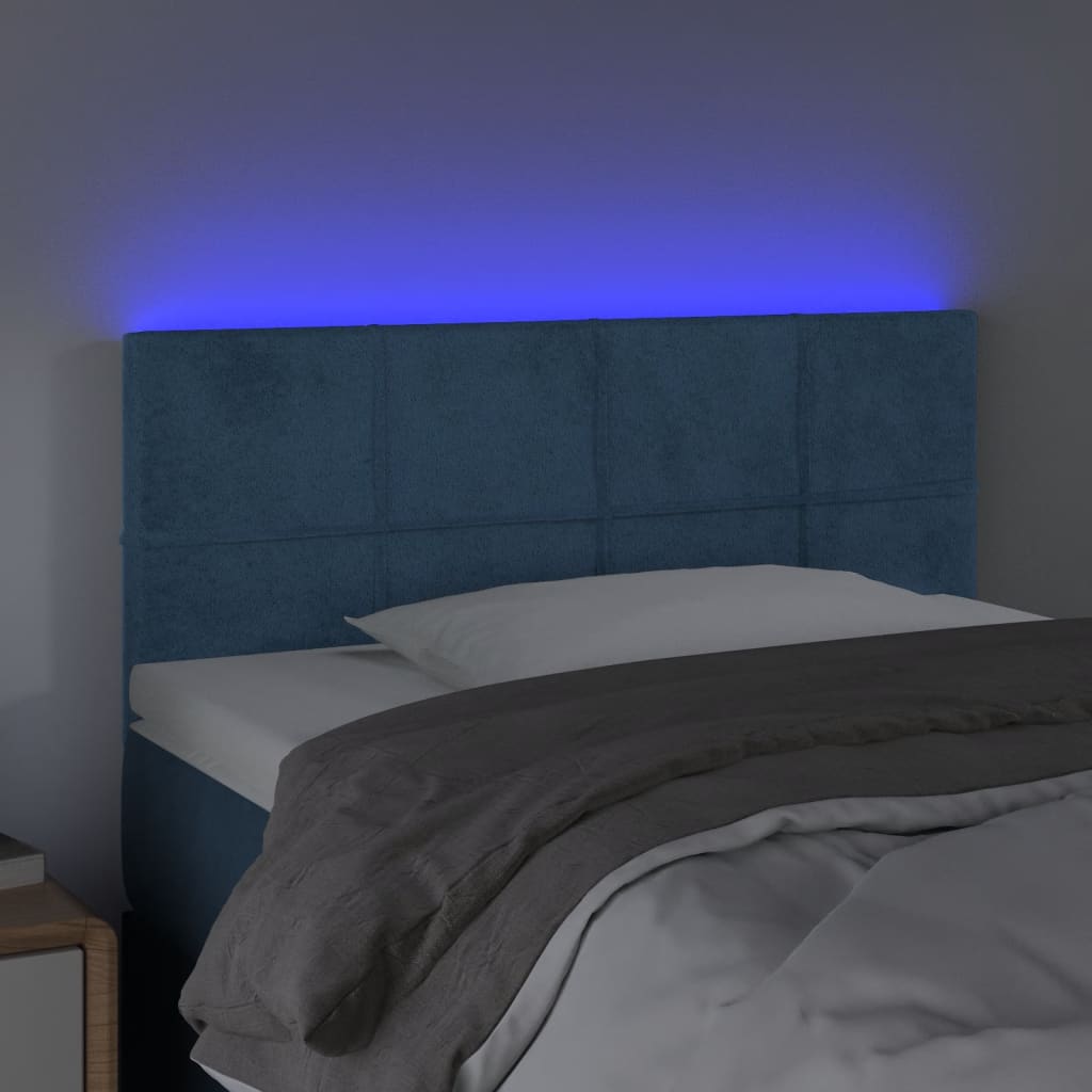 Tête de lit à LED Bleu foncé 100x5x78/88 cm Velours - XIOS