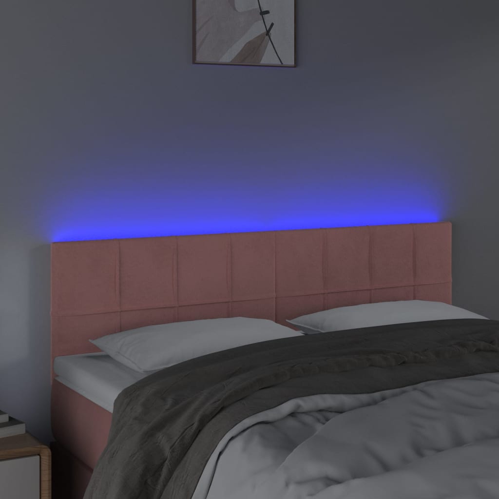 Tête de lit à LED Rose 144x5x78/88 cm Velours - XIOS