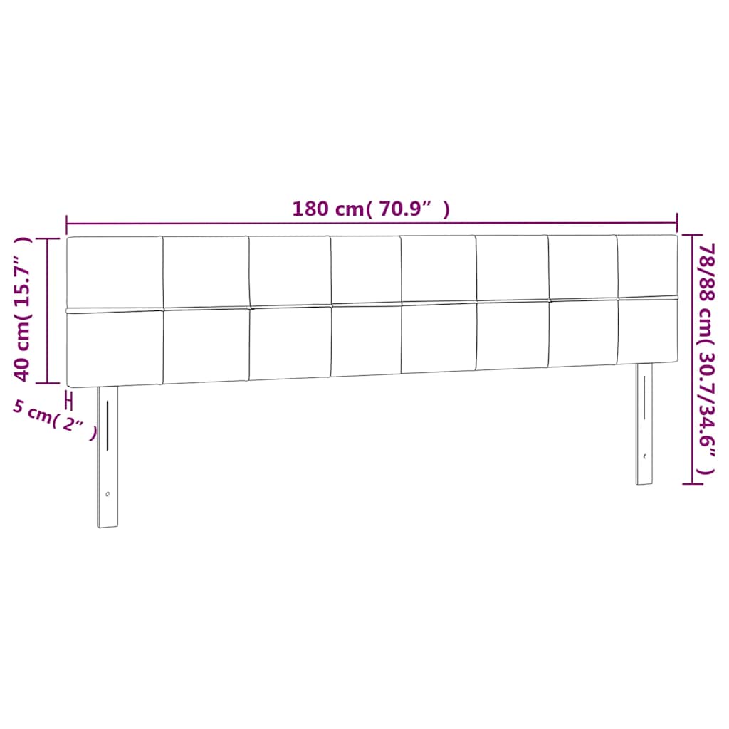 Tête de lit à LED Vert foncé 180x5x78/88 cm Velours - XIOS