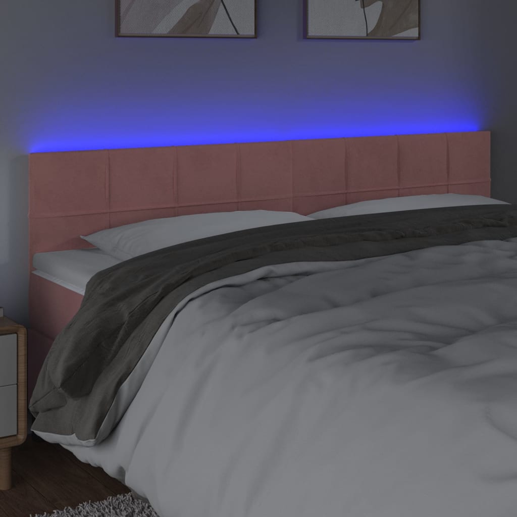 Tête de lit à LED Rose 180x5x78/88 cm Velours - XIOS