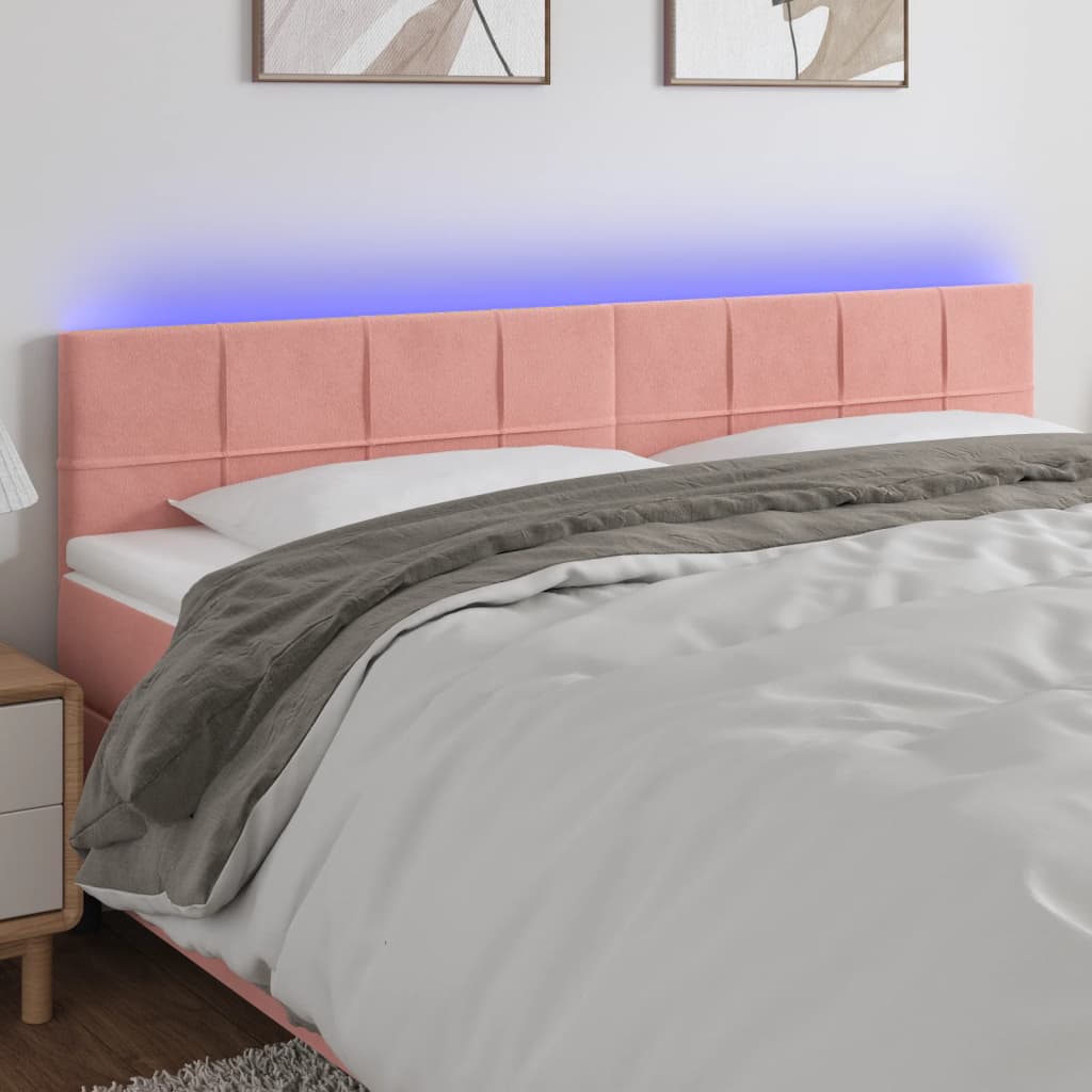 Tête de lit à LED Rose 180x5x78/88 cm Velours - XIOS