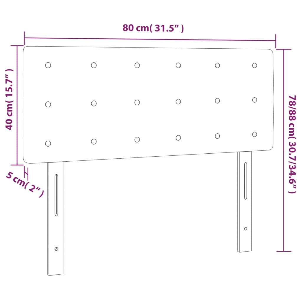 Tête de lit à LED Crème 80x5x78/88 cm Similicuir - XIOS