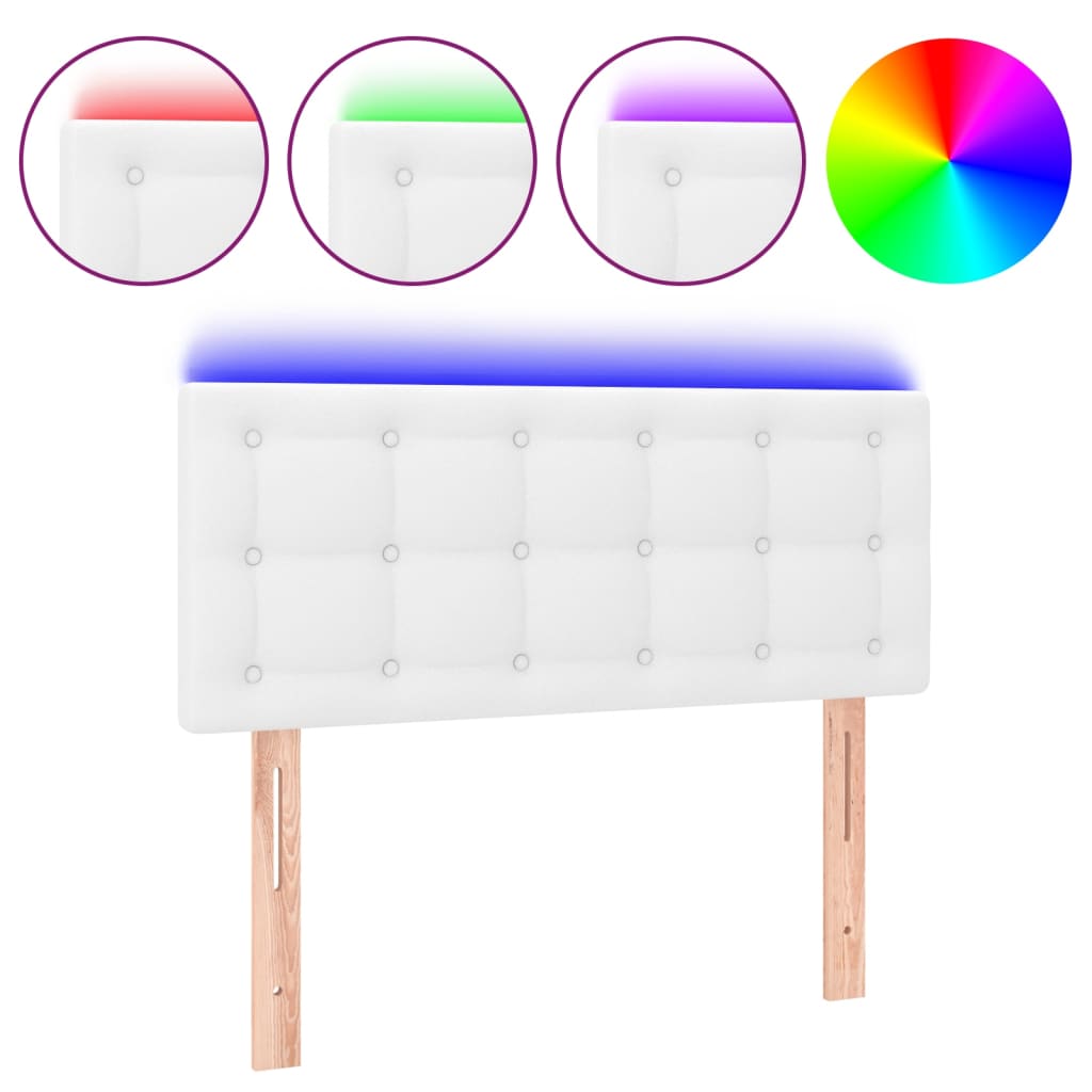 Tête de lit à LED Blanc 100x5x78/88 cm Similicuir - XIOS