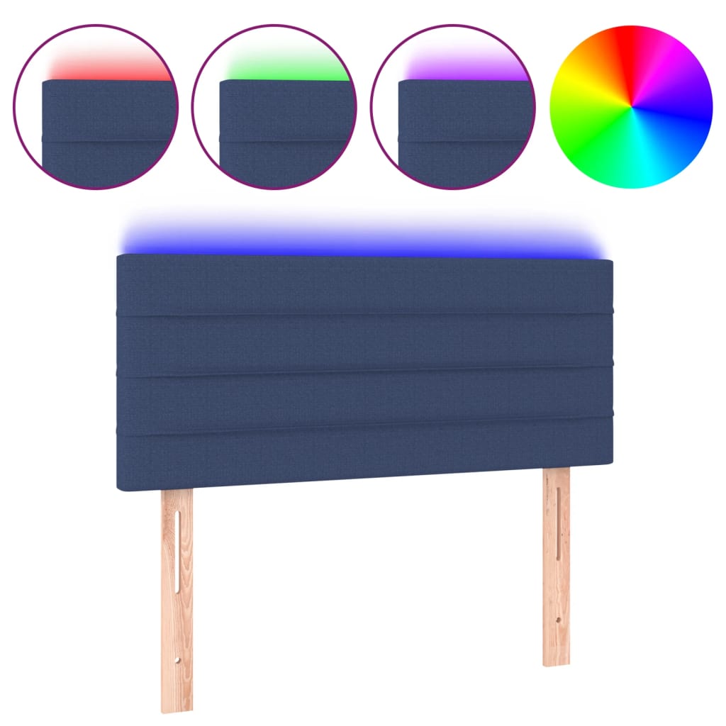 Tête de lit à LED Bleu 80x5x78/88 cm Tissu - XIOS