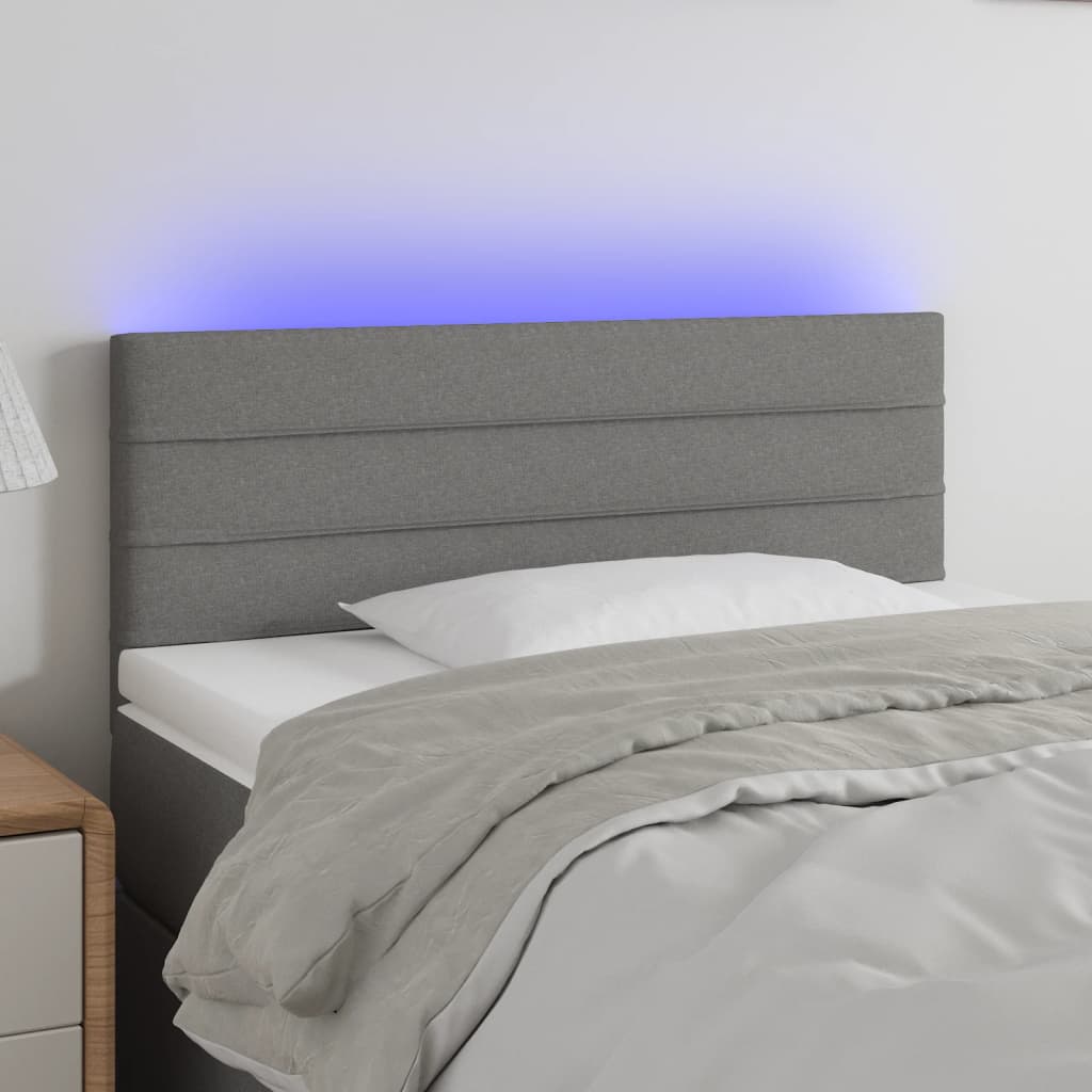 Tête de lit à LED Gris foncé 90x5x78/88 cm Tissu - XIOS
