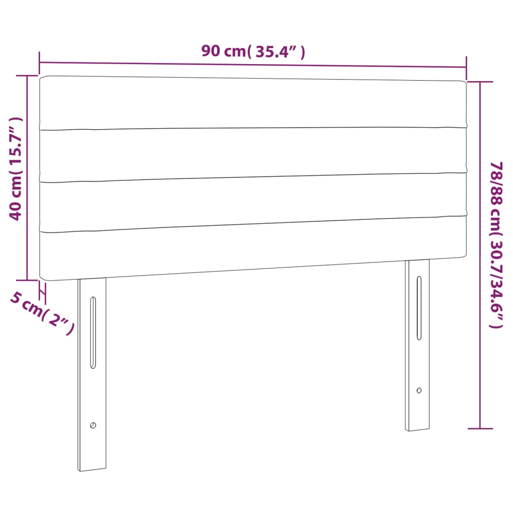 Tête de lit à LED Noir 90x5x78/88 cm Tissu - XIOS