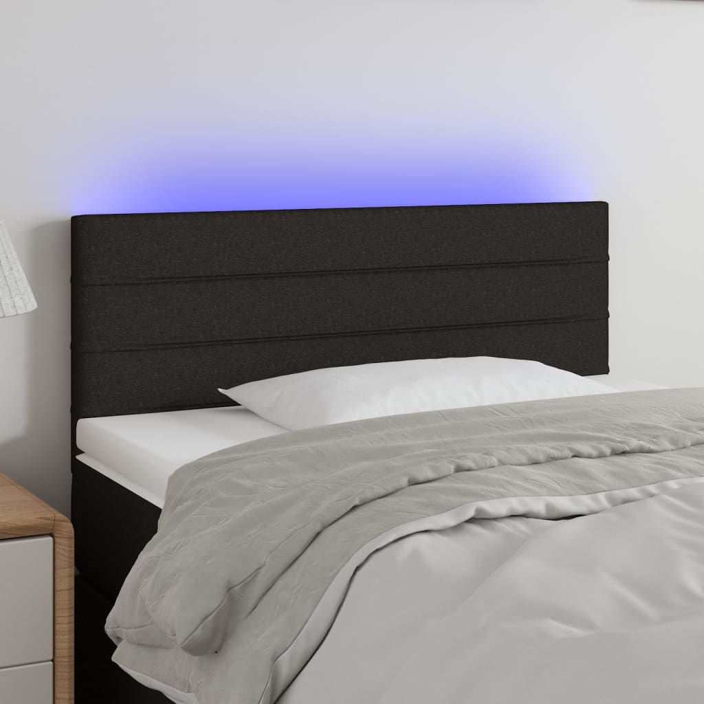 Tête de lit à LED Noir 90x5x78/88 cm Tissu - XIOS
