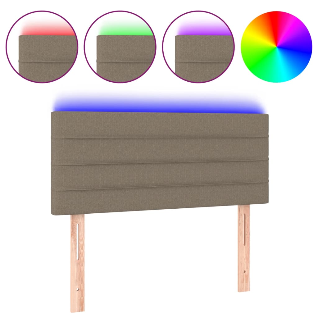 Tête de lit à LED Taupe 100x5x78/88 cm Tissu - XIOS