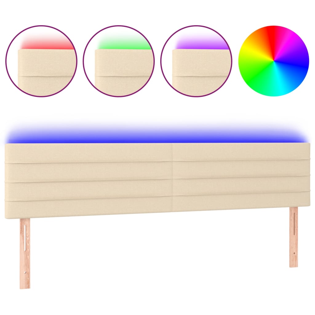Tête de lit à LED Crème 160x5x78/88 cm Tissu - XIOS