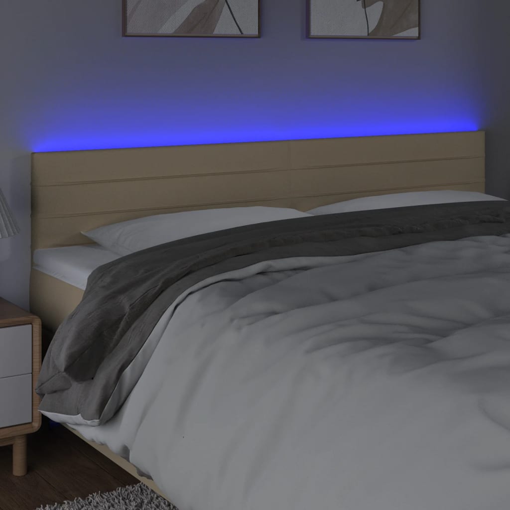 Tête de lit à LED Crème 160x5x78/88 cm Tissu - XIOS