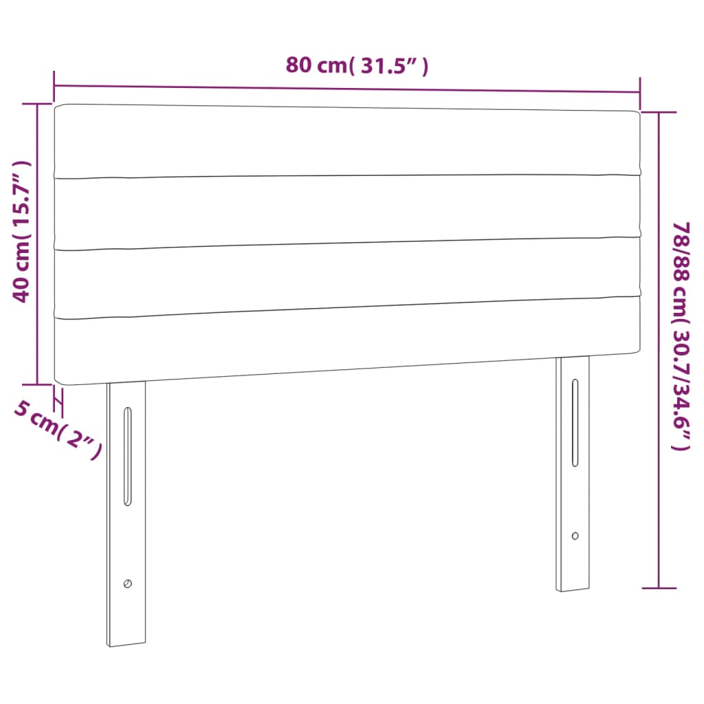 Tête de lit à LED Gris clair 80x5x78/88 cm Velours - XIOS