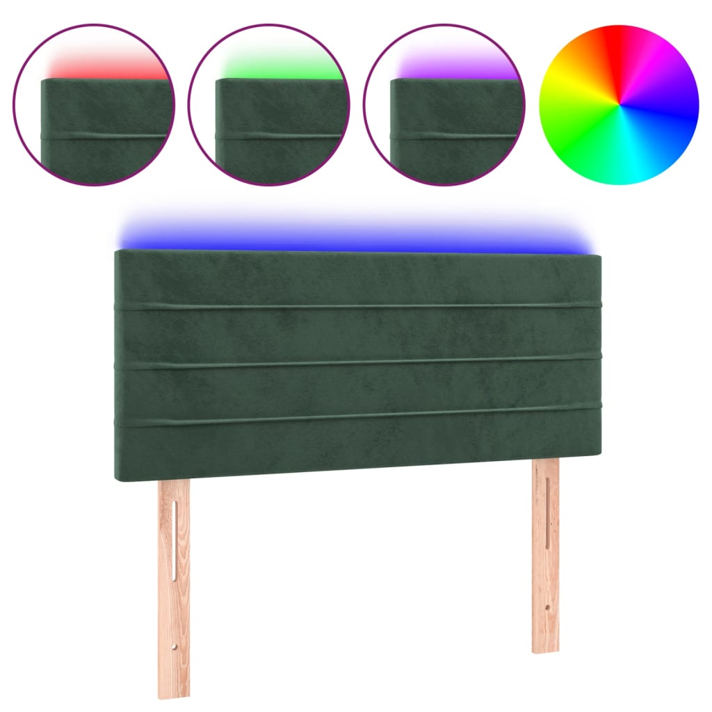 Tête de lit à LED Vert foncé 90x5x78/88 cm Velours - XIOS
