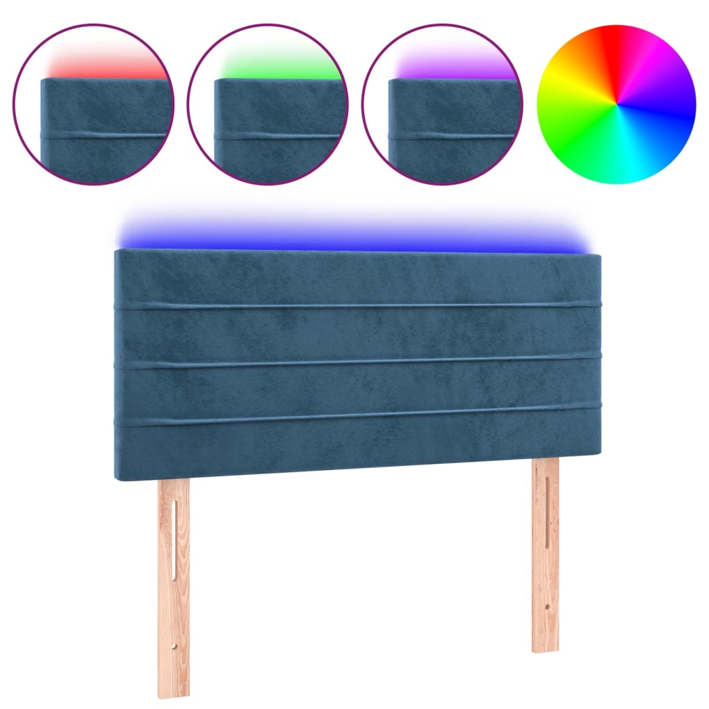 Tête de lit à LED Bleu foncé 100x5x78/88 cm Velours - XIOS