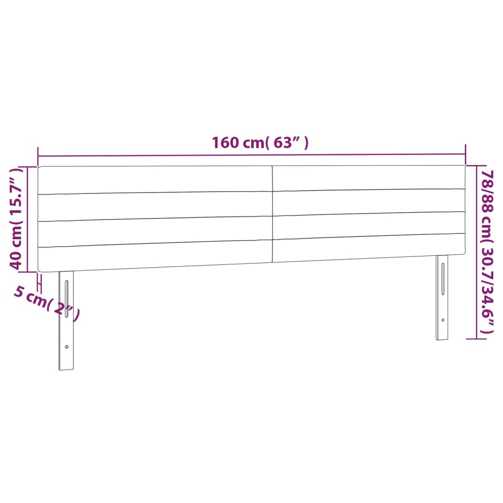 Tête de lit à LED Vert foncé 160x5x78/88 cm Velours - XIOS