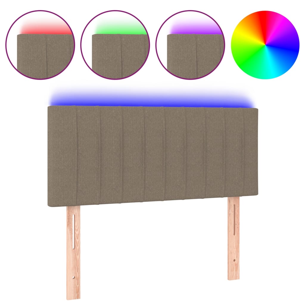 Tête de lit à LED Taupe 90x5x78/88 cm Tissu - XIOS