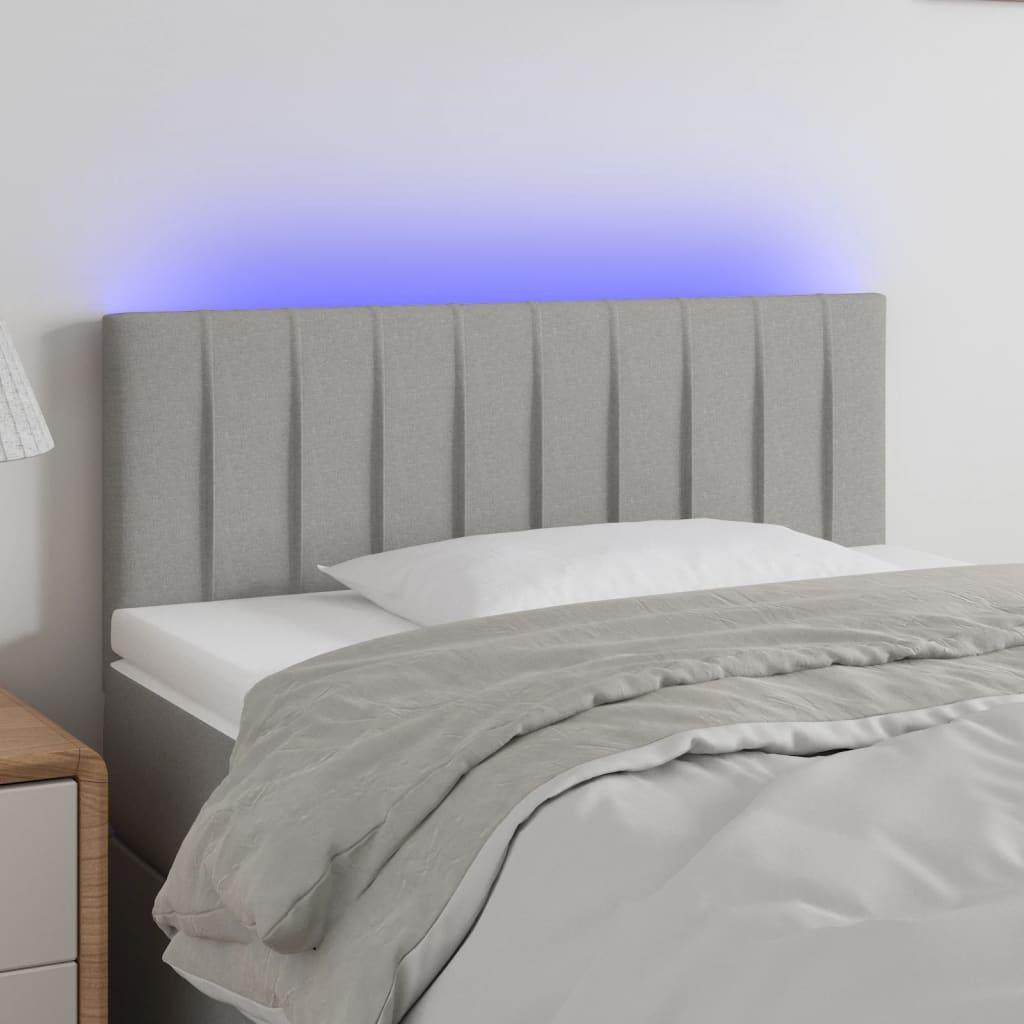 Tête de lit à LED Gris clair 100x5x78/88 cm Tissu - XIOS