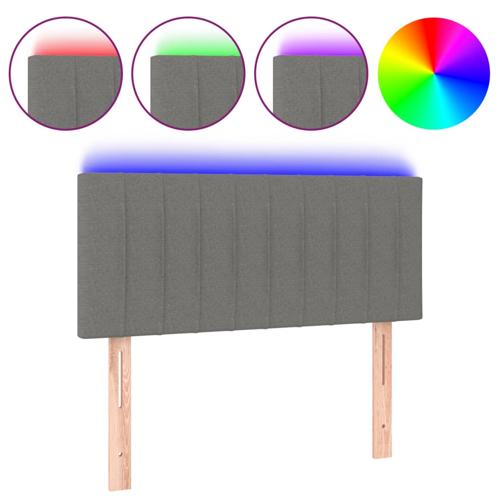 Tête de lit à LED Gris foncé 100x5x78/88 cm Tissu - XIOS