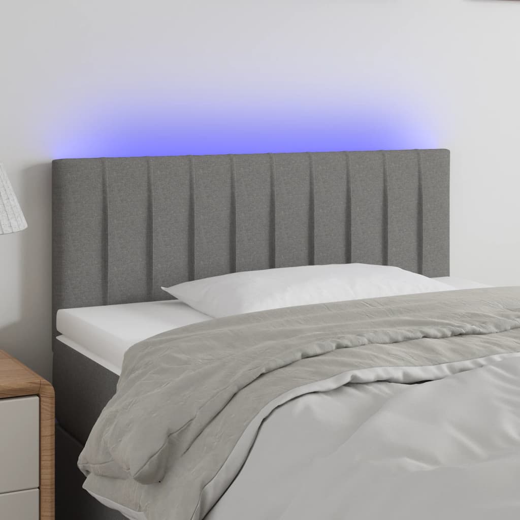 Tête de lit à LED Gris foncé 100x5x78/88 cm Tissu - XIOS