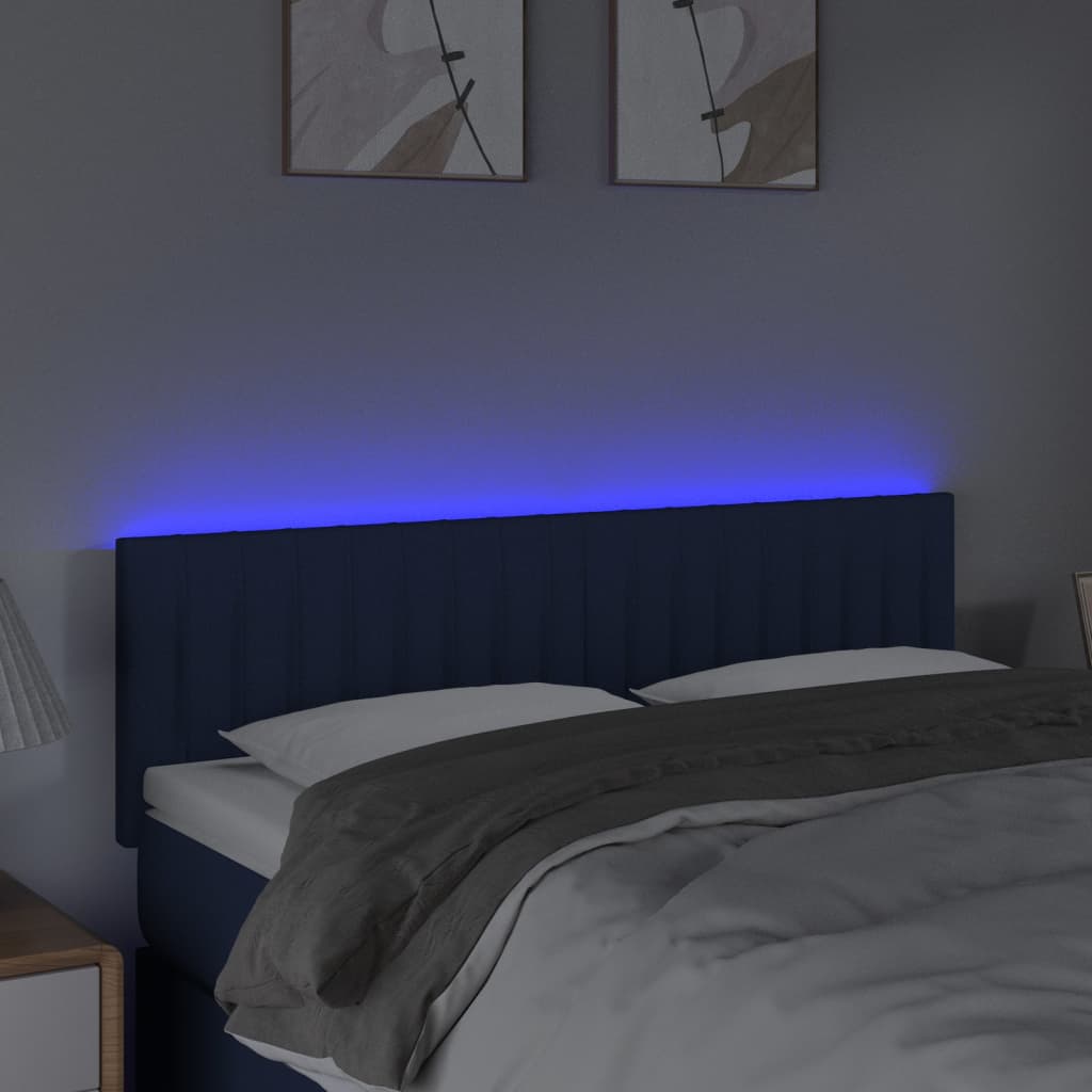 Tête de lit à LED Bleu 144x5x78/88 cm Tissu - XIOS