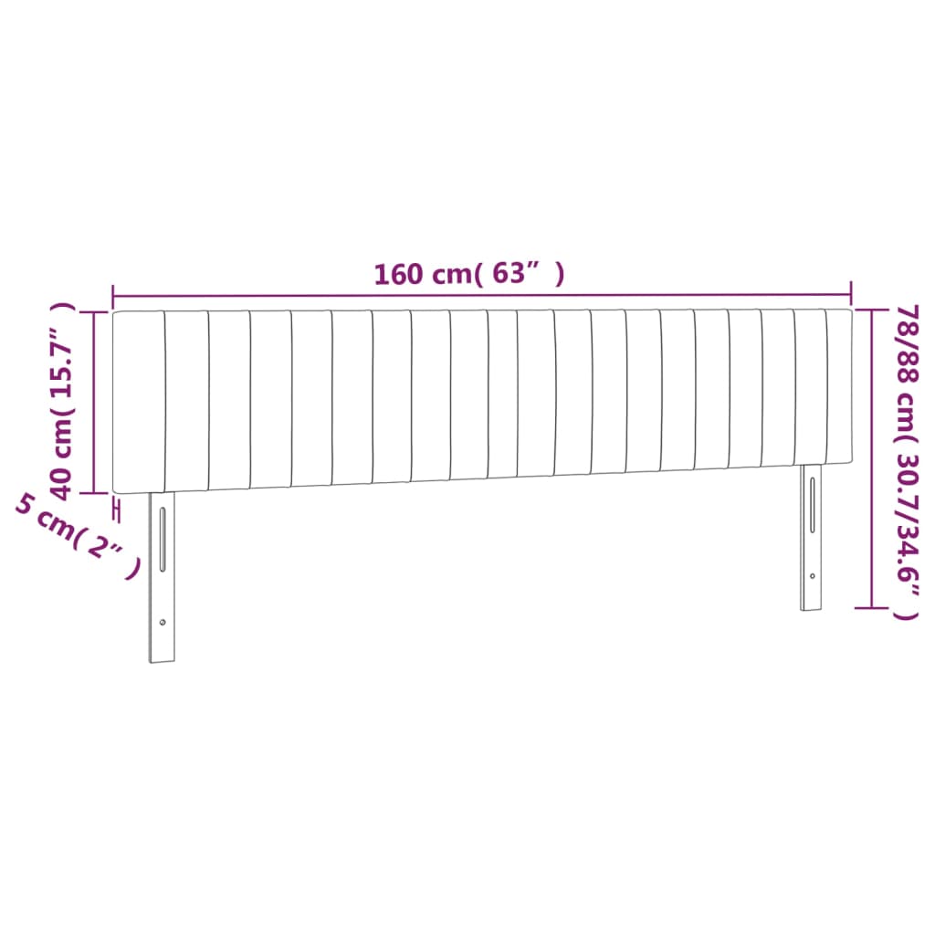 Tête de lit à LED Gris foncé 160x5x78/88 cm Tissu - XIOS