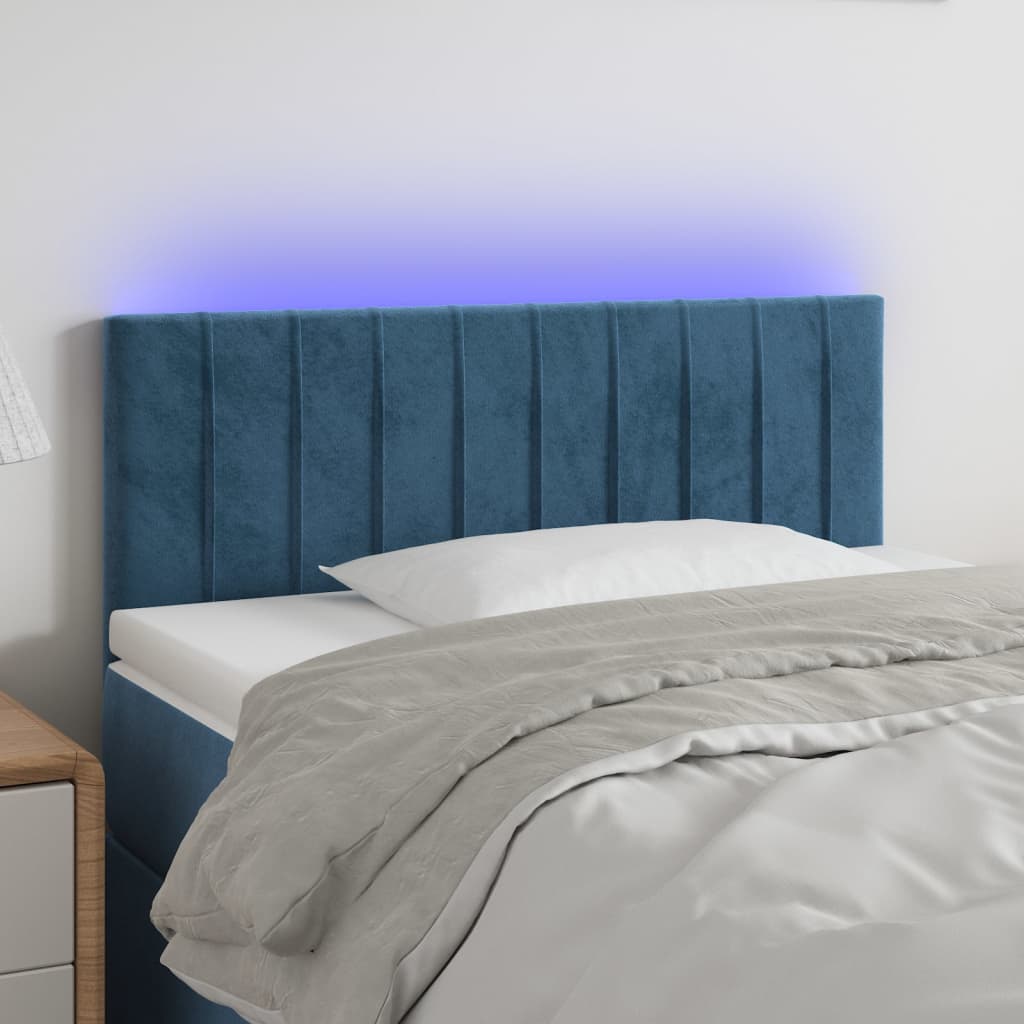 Tête de lit à LED Bleu foncé 100x5x78/88 cm Velours - XIOS