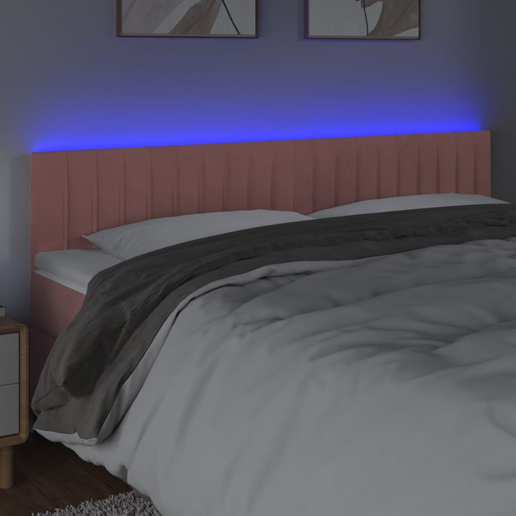 Tête de lit à LED Rose 180x5x78/88 cm Velours - XIOS