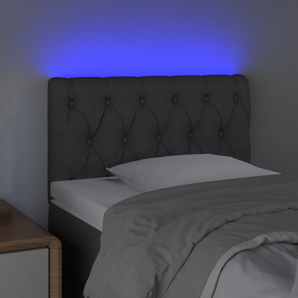 Tête de lit à LED Gris clair 80x7x78/88 cm Tissu - XIOS