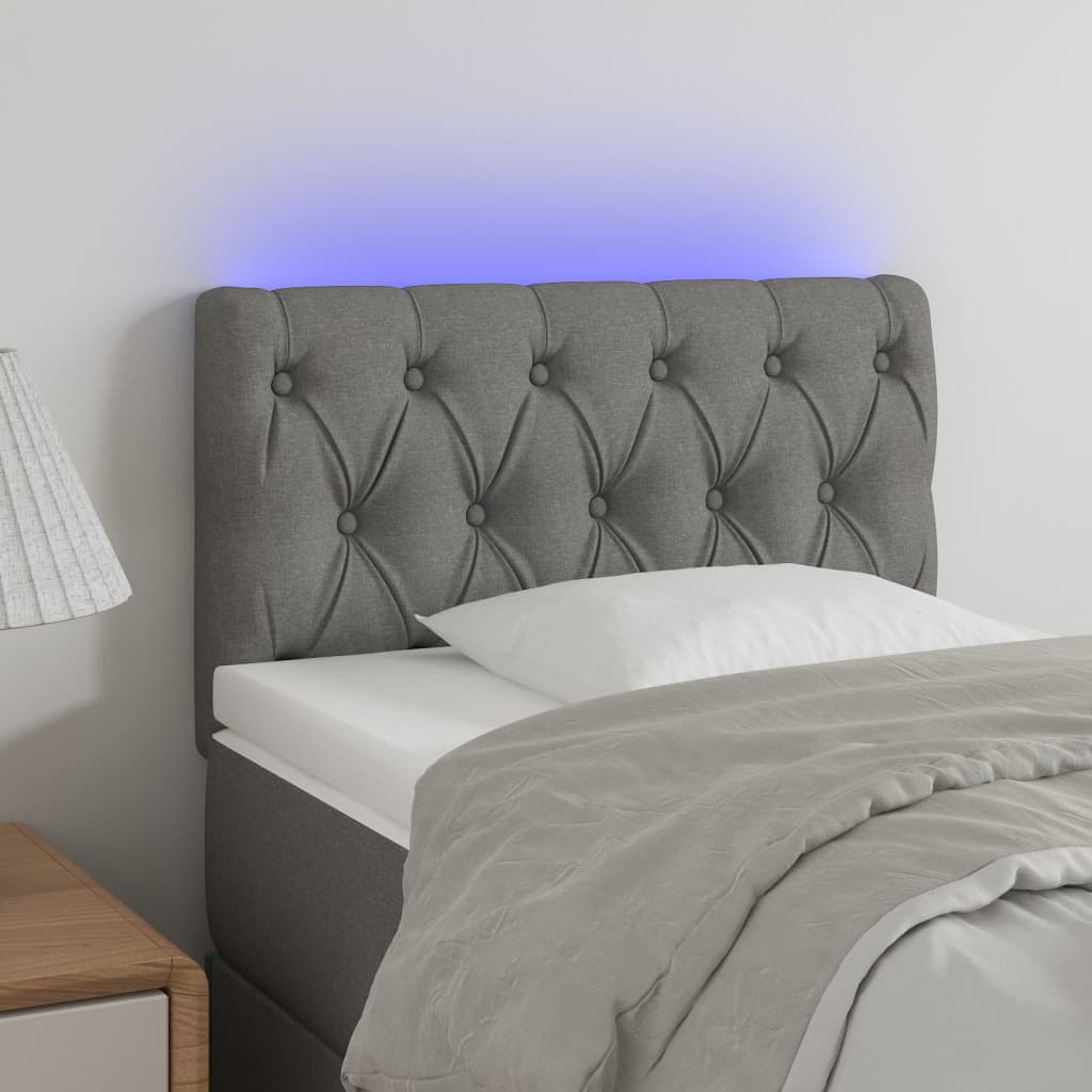Tête de lit à LED Gris clair 80x7x78/88 cm Tissu - XIOS