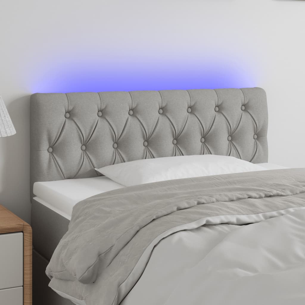 Tête de lit à LED Gris clair 90x7x78/88 cm Tissu - XIOS