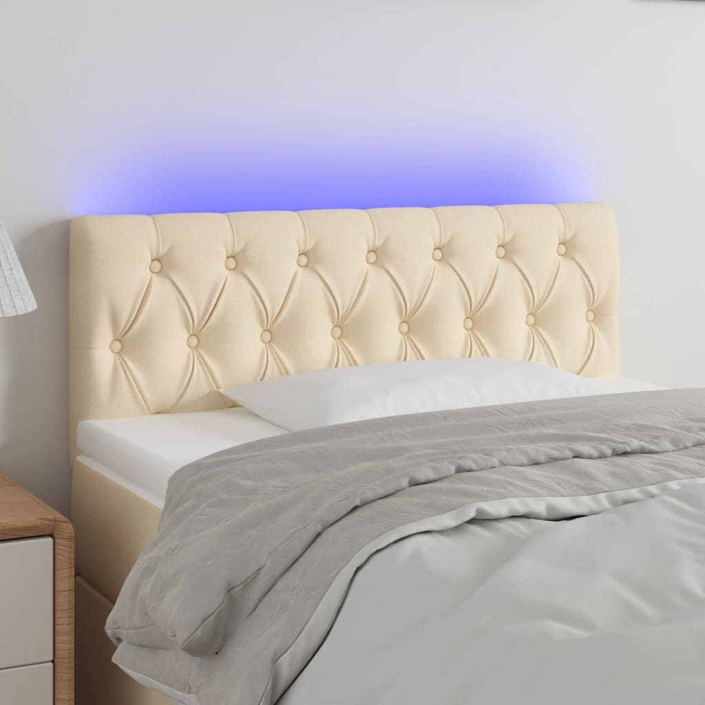 Tête de lit à LED Crème 90x7x78/88 cm Tissu - XIOS