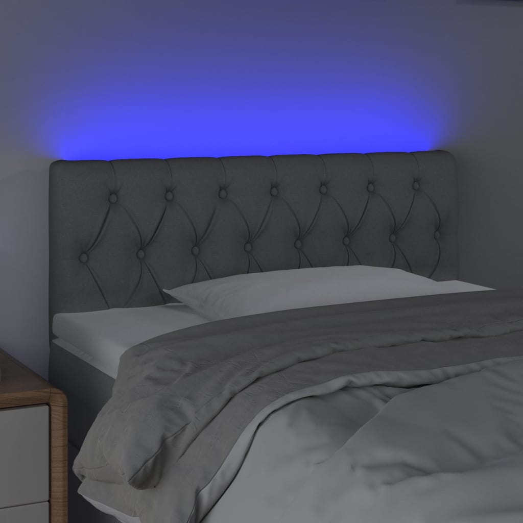 Tête de lit à LED Gris clair 100x7x78/88 cm Tissu - XIOS