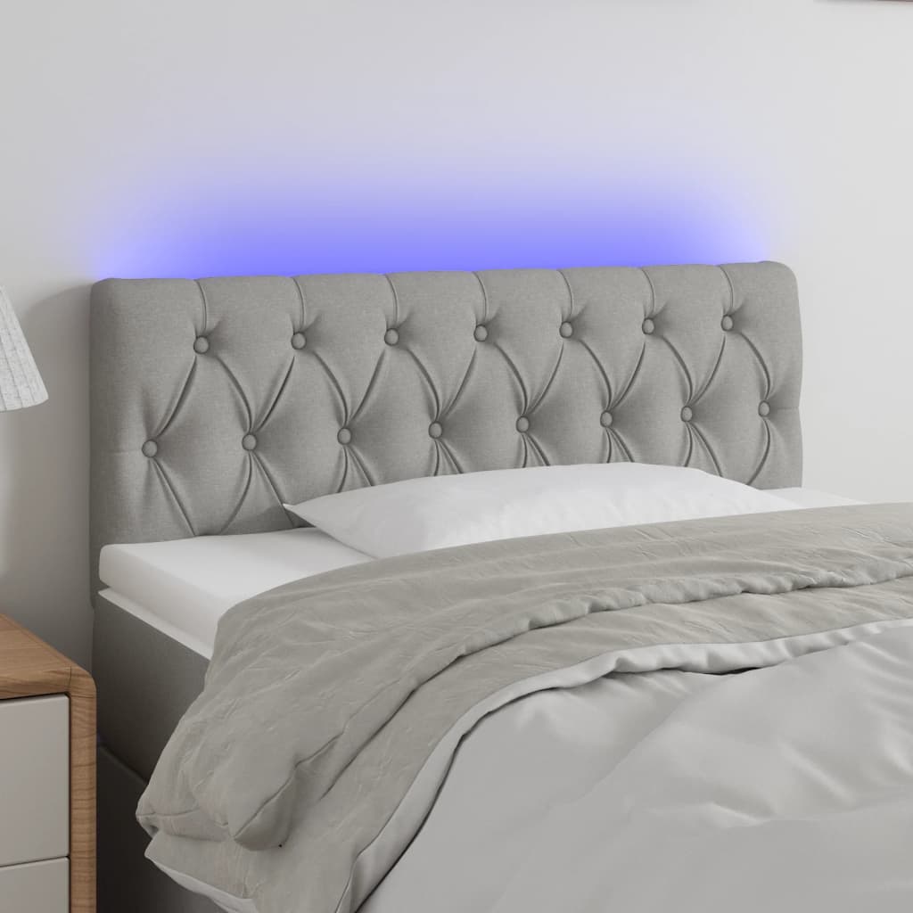 Tête de lit à LED Gris clair 100x7x78/88 cm Tissu - XIOS