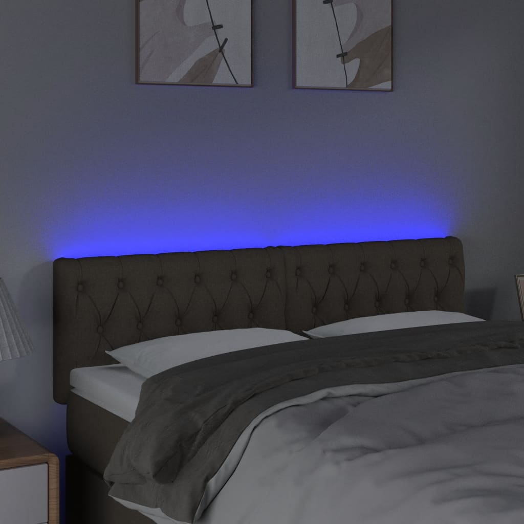Tête de lit à LED Taupe 160x7x78/88 cm Tissu - XIOS