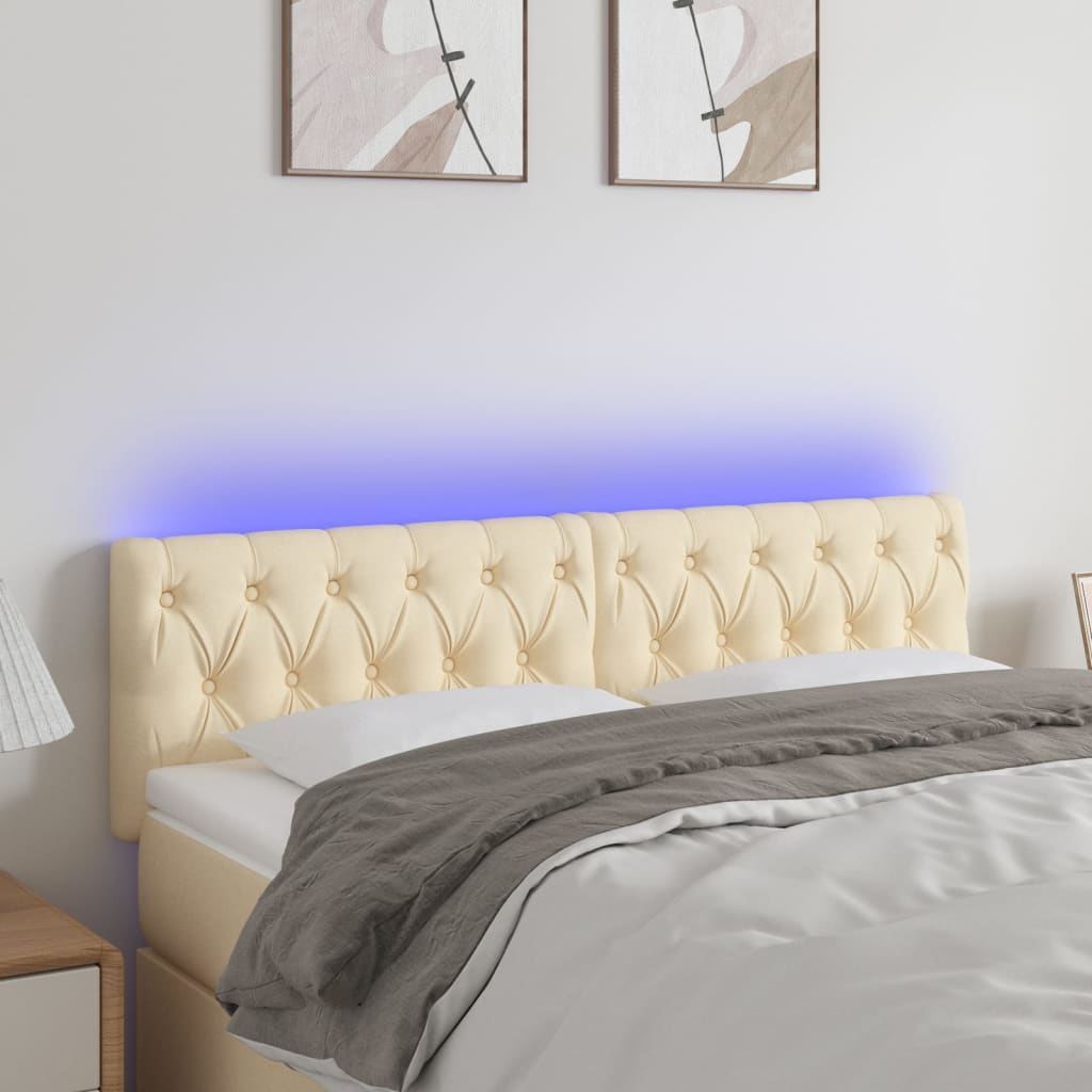 Tête de lit à LED Crème 160x7x78/88 cm Tissu - XIOS