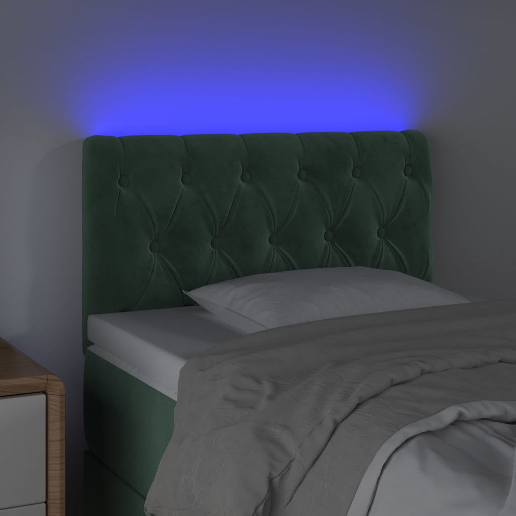 Tête de lit à LED Vert foncé 80x7x78/88 cm Velours - XIOS
