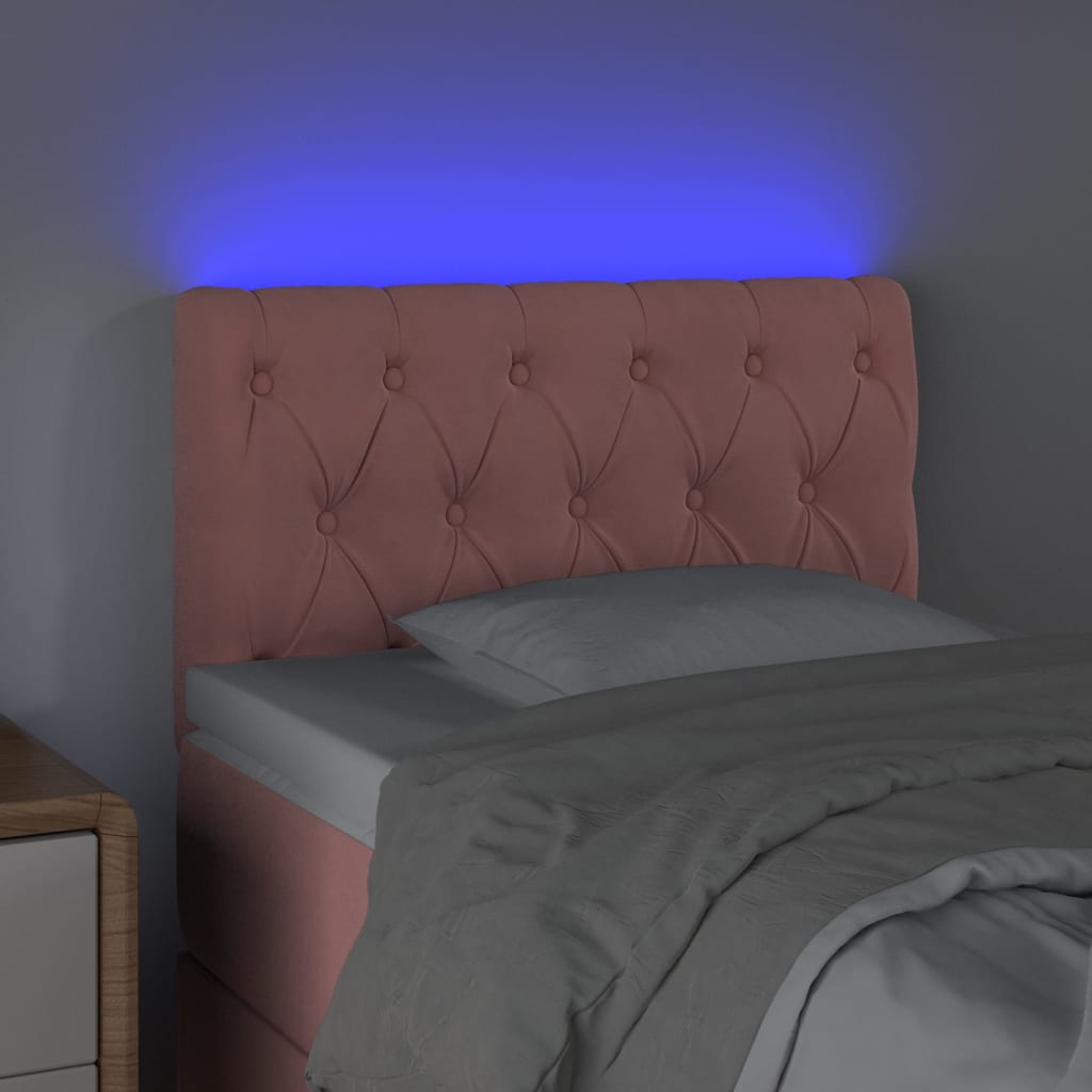 Tête de lit à LED Rose 80x7x78/88 cm Velours - XIOS