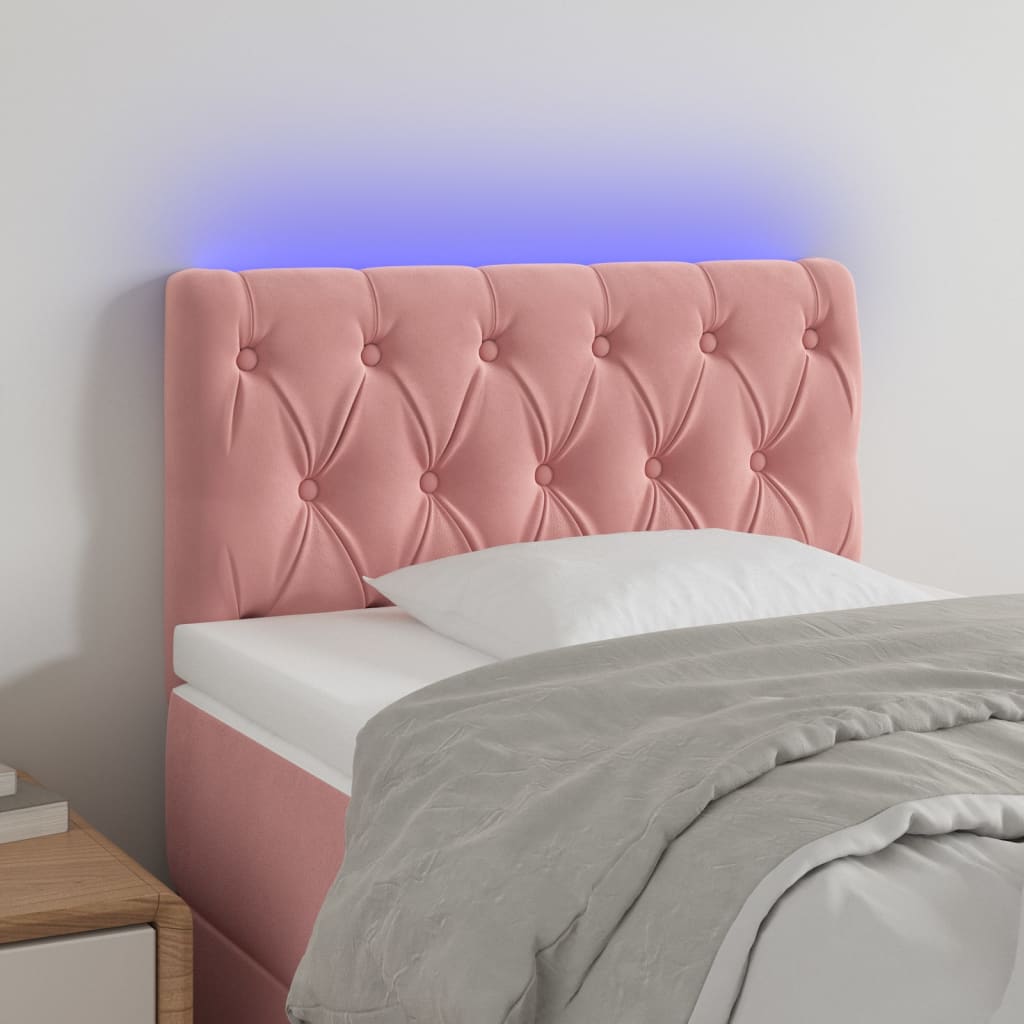 Tête de lit à LED Rose 80x7x78/88 cm Velours - XIOS