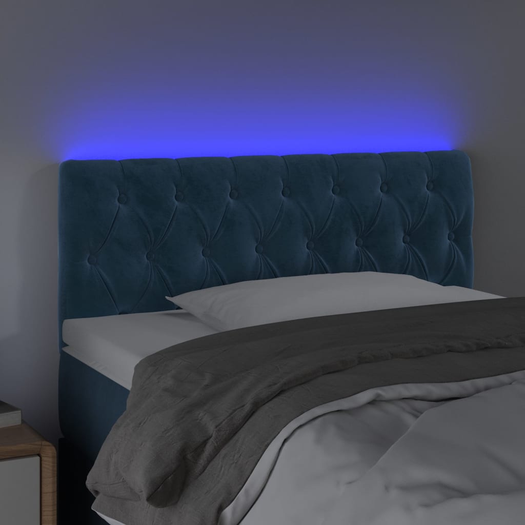 Tête de lit à LED Bleu foncé 90x7x78/88 cm Velours - XIOS